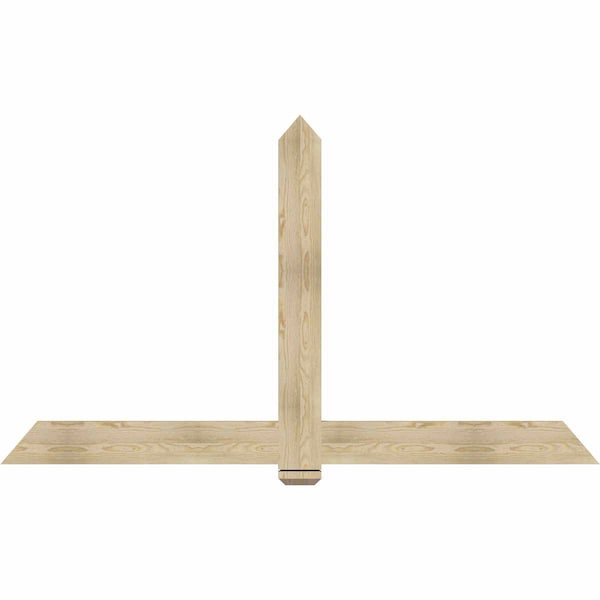 Ekena Millwork Eugene Rough Sawn Timber Gable Bracket, Douglas Fir, 84"W x 49"H x 2"D x 6"F, 14/12 Pitch GBW084X49X0206EUG00RDF - main